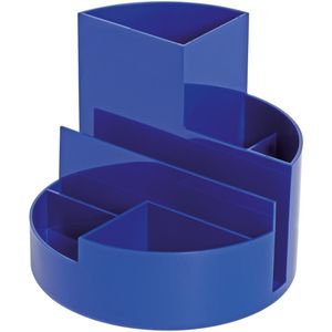 MAUL bureauorganizer pennenbak Roundbox Ø14x12.5cm, 7-vaks, 85% gerecycled kunststof blauw