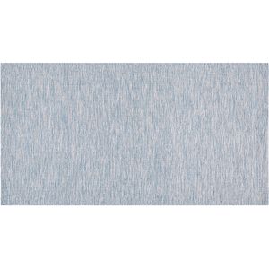 DERINCE - Laagpolig Vloerkleed - Blauw - 80 X 150 cm - Katoen