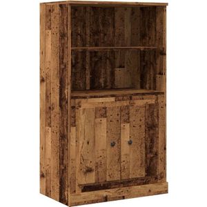 vidaXL - Hoge - kast - 60x35,5x103,5 - cm - bewerkt - hout - oud - houtkleurig