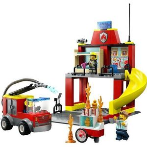 LEGO City De Brandweerkazerne en de Brandweerwagen Set - 60375