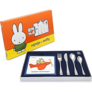Zilverstad Children's cutlery Miffy vehicles + book