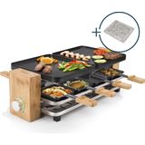 Princess 162635 raclette 8 persoon/personen 1300 W Zwart, Grijs, Hout