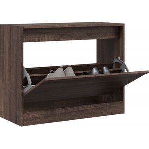 Schoenenkast 80x34x63 cm bewerkt hout bruineikenkleurig