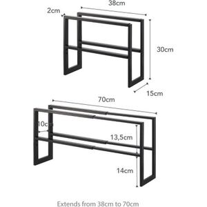 Yamazaki Extendable shoe rack 2 tier - Line - black