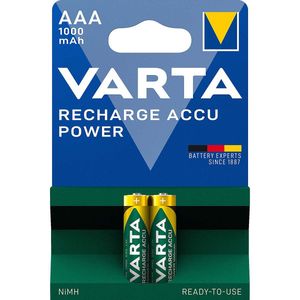Oplaadbare NiMH Batterij AAA 1.2 V 1000 mAh 2-Blister Varta
