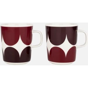 Marimekko - Härkä - Mok - 25cl - Bordeaux Wijnrood - Set van 2