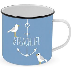 Emaille beker Beachlife meeuwen - PPD