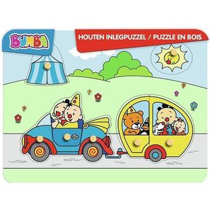 Bumba houten puzzel met nopjes - Inlegpuzzel - Auto - 7 stukken