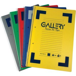 Gallery Traditional spiraalschrift ft A4, gelijnd, geassorteerde kleuren, 160 bladzijden 6 stuks