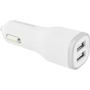 Mobiparts Car Charger Dual USB 12W/2.4A Wit