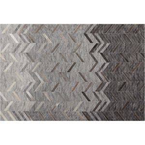 Beliani ARKUM - Laagpolig vloerkleed - Grijs - 160 x 230 cm - Viscose