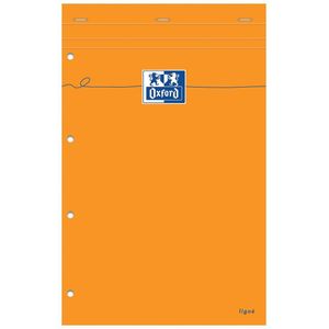 Oxford Orange Pads schrijfblok, ft A4+, gelijnd, 160 bladzijden, 4-gaatsperforatie