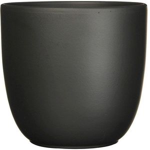 2 stuks - Mica Decorations - Bloempot Pot rond es/13 tusca 14 x 14.5 cm zwart mat Mica