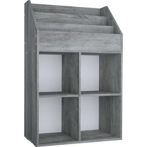 vidaXL-Kindertijdschriftenrek-71x30x114-cm-spaanplaat-betongrijs