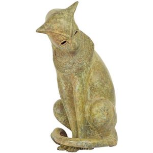 BRONZEN SCULPTUUR VAN EEN EGYPTISCHE KAT