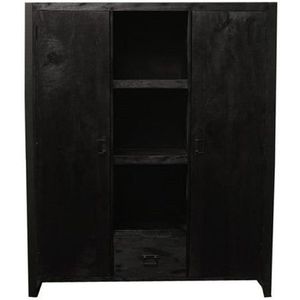 Boekenkast Boaz Black | 2 deuren 1 lade|STF-832