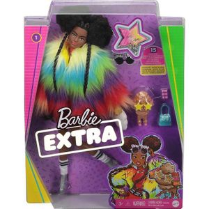 Mattel Extra Doll 1 Rainbow Coat with Pet Poodle