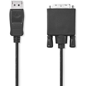 DisplayPort - DVI-kabel | DisplayPort male - DVI-D 24+1-pins male | 1,0 m | Zwart Nedis