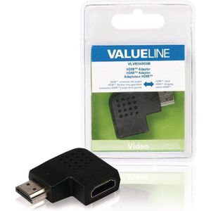 High Speed HDMI met Ethernet Adapter Links Gehoekt HDMI-Connector - HDMI Female Zwart Valueline