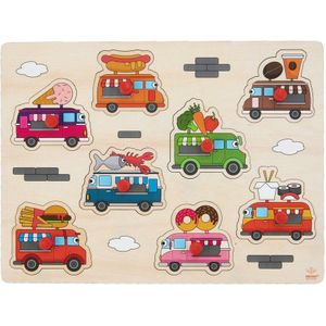 Houten Knopjespuzzel Foodtruck (8 stukjes, 30x22 cm)