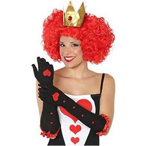 Handschoenen Rood Harten Koningin Zwart Polyester