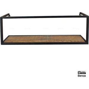 Mangoe Iron Wall Rack with Mango Wooden Shelf