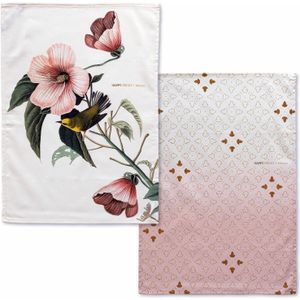 Happy Friday Tea towel (2 pc) Blooming 70x50 cm Multicolor