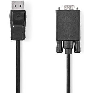 VGA-Kabel | DisplayPort Male | VGA Male | Vernikkeld | Maximale resolutie: 1080p | 1.00 m | Rond | P