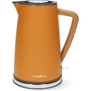 Nedis KAWK510EOR Waterkoker (1.7 liter, Houten handvat, Oranje)