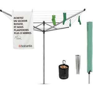 Brabantia - Lift o Matic Advance droogmolen 50 meter met metalen grondanker, beschermhoes en wask...