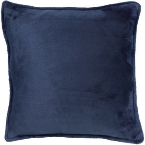 Dutch Decor - CILLY - Sierkussen fleece 45x45 cm - Insignia Blue - donkerblauw