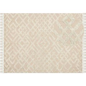 ARDAHAN - Laagpolig Vloerkleed - Beige - 160 X 230 cm - Katoen