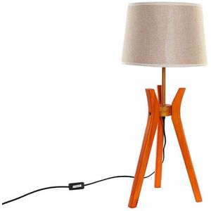 Bureaulamp DKD Home Decor Bruin Beige Polyester Hout 220 V 50 W