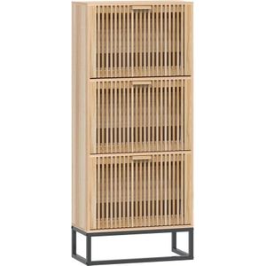 vidaXL - Schoenenkast - 52x25x120 - cm - bewerkt - hout