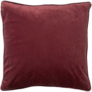 Dutch Decor FINN - Kussenhoes 45x45 cm - velvet - effen kleur - Merlot - rood - met rits