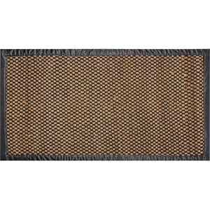 GERCE - Laagpolig vloerkleed - Zwart/Beige - 80 x 150 cm - Jute