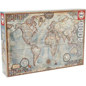 Puzzel Educa 14827 World Map 4000 Onderdelen