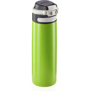 Leifheit thermosbeker Flip - 600 ml - RVS - groen