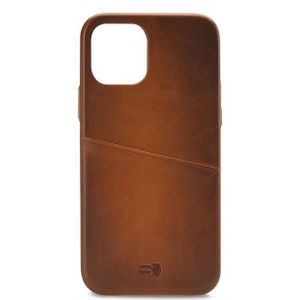 Senza Desire Leather Cover with Card Slot Apple iPhone 12 Mini Burned Cognac