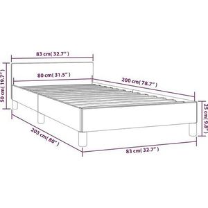 vidaXL Bedframe met hoofdbord stof blauw 80x200 cm