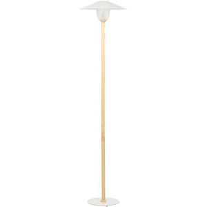 Beliani MOPPY - Staande lamp - Wit - Eikenhout