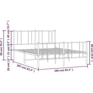 VidaXL Bedframe Metaal Zwart 160x200 cm