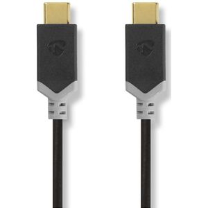 USB 3.1-kabel (Gen1) | Type-C male - Type-C male | 1,0 m | Antraciet Nedis