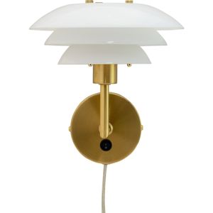 DL20 wandlamp opaal, messing