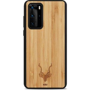 Kudu Huawei P30 hoesje case - Houten backcover - Handgemaakt en afgewerkt met duurzaam TPU - Bamboe