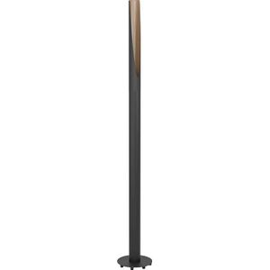 EGLO Barbotto Vloerlamp - GU10 - 136,5 cm - Zwart/Bruin - Staal/Hout - FSC Hout