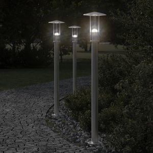 Vloerlamp voor buiten 100 cm roestvrijstaal zilverkleurig