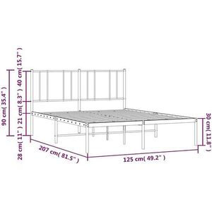 VidaXL Bedframe Hoofdbord Metaal Zwart 120x200 cm