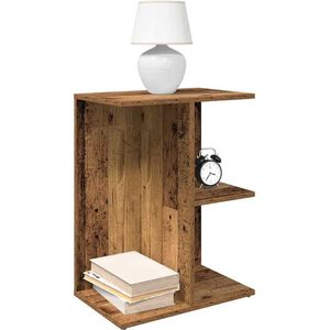 Nachtkastjes 2 st 46,5x29x61 cm bewerkt hout oud houtkleurig