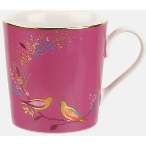 Sara Miller London - Chelsea Mug Pink - Mok - Roze - Vogels - Ø 9,8 cm, H 10,6 cm, 0,34 l